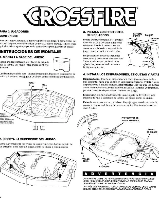 Mode d'emploi HASBRO CROSSFIRE 1994 SPANISH