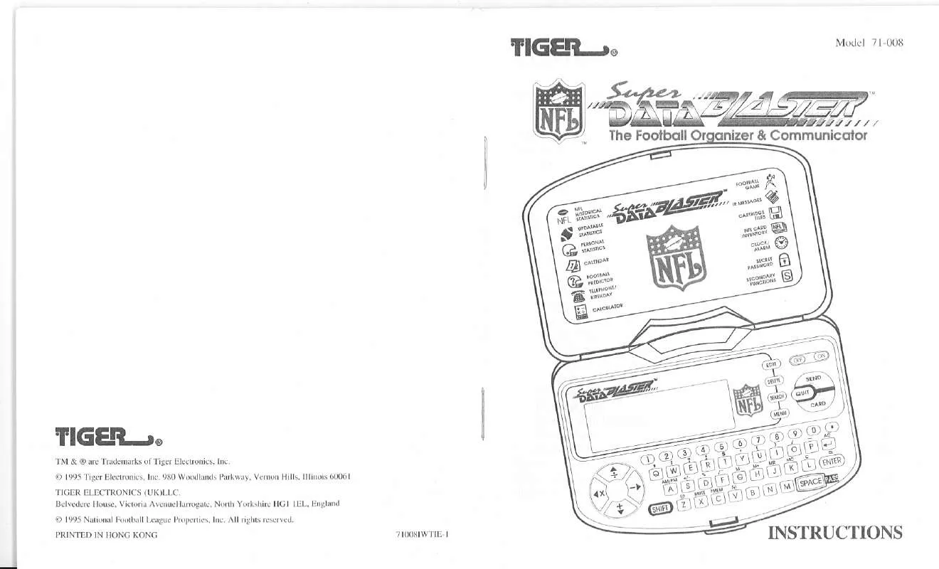 Mode d'emploi HASBRO DATA BLASTER NFL SUPER