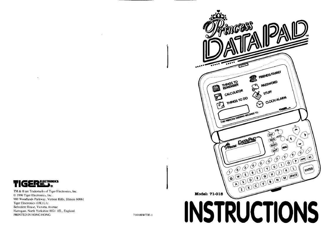 Mode d'emploi HASBRO DATA PAD PRINCESS