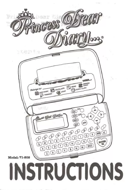 Mode d'emploi HASBRO DEAR DIARY PRINCESS 1996