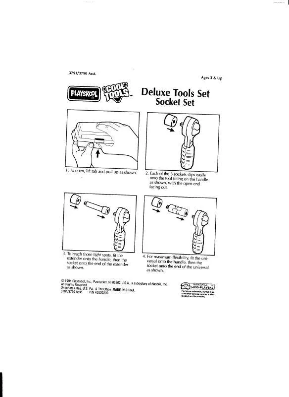 Mode d'emploi HASBRO DELUXE TOOLS SET SOCKET SET