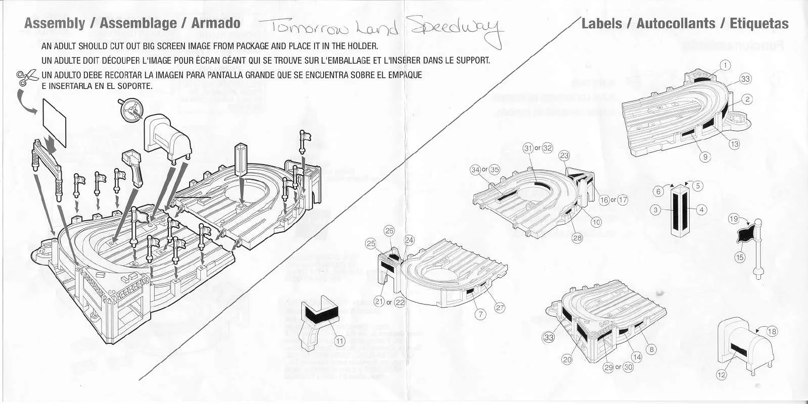 Mode d'emploi HASBRO DISNEY TOMORROW LAND SPEEDWAY