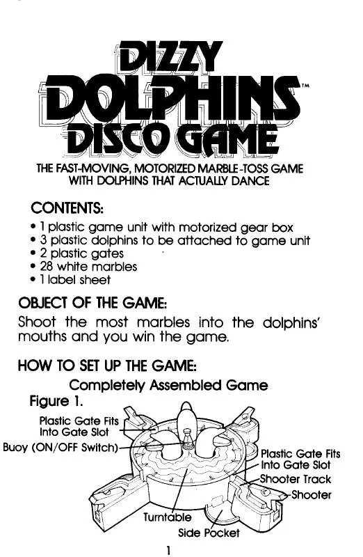 Mode d'emploi HASBRO DIZZY DOLPHINS DISCO GAME