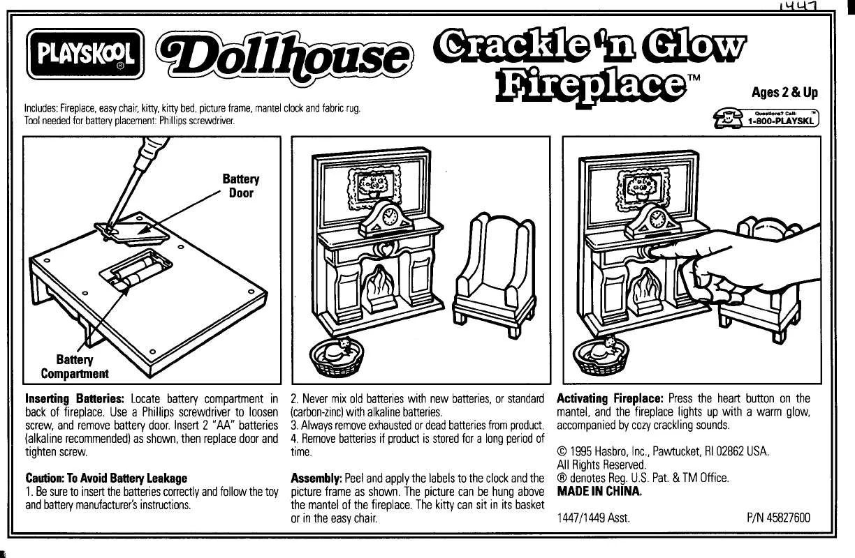 Mode d'emploi HASBRO DOLLHOUSE FIREPLACE