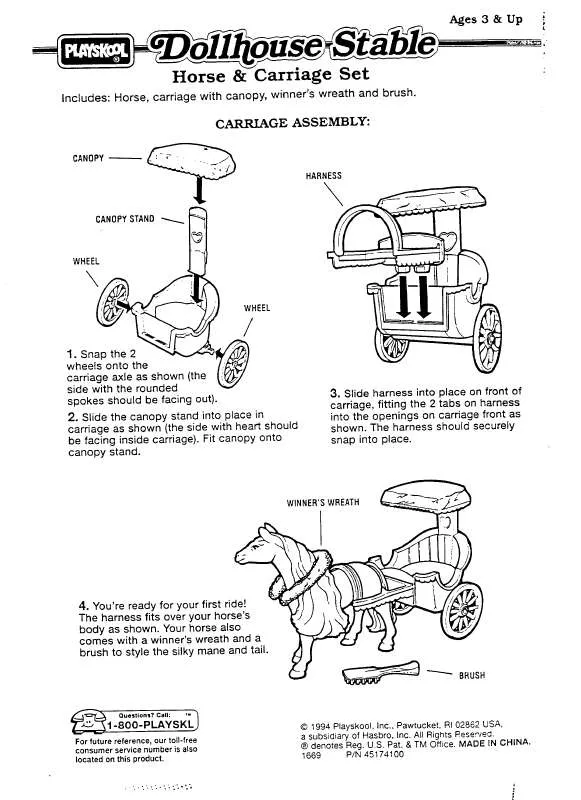 Mode d'emploi HASBRO DOLLHOUSE HORSE AND CARRIAGE SET
