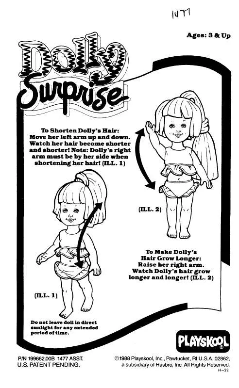 Mode d'emploi HASBRO DOLLY SURPRISE 1988