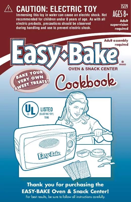 Mode d'emploi HASBRO EASY BAKE OVEN AND SNACK CENTER COOKBOOK