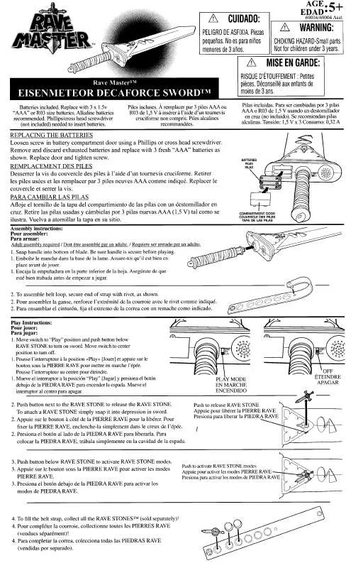 Mode d'emploi HASBRO EISENMETEOR DECAFORCE SWORD RAVE MASTER