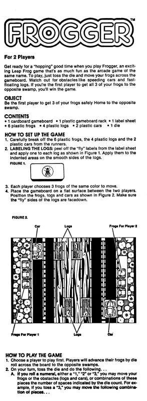 Mode d'emploi HASBRO FROGGER SEGA