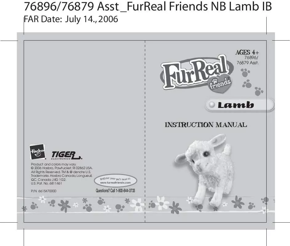 Mode d'emploi HASBRO FURREAL FRIENDS NEWBORN LAMB