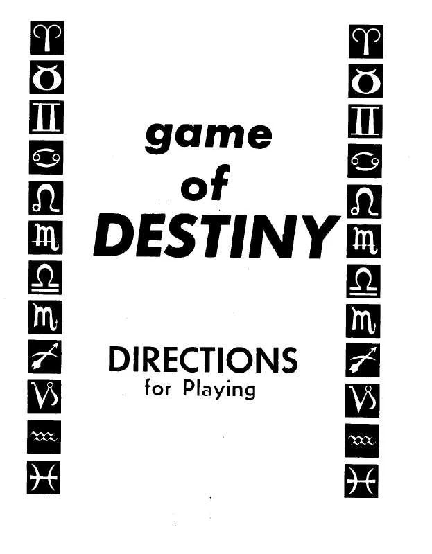 Mode d'emploi HASBRO GAME OF DESTINY