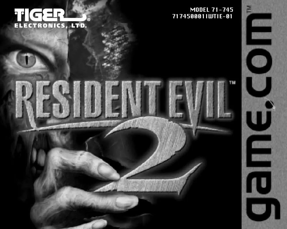 Mode d'emploi HASBRO GAME.COM CARTRIDGE-RESIDENT EVIL 2