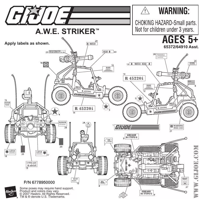 Mode d'emploi HASBRO GI JOE 25TH ANNIVERSARY A.W.E. STRIKER