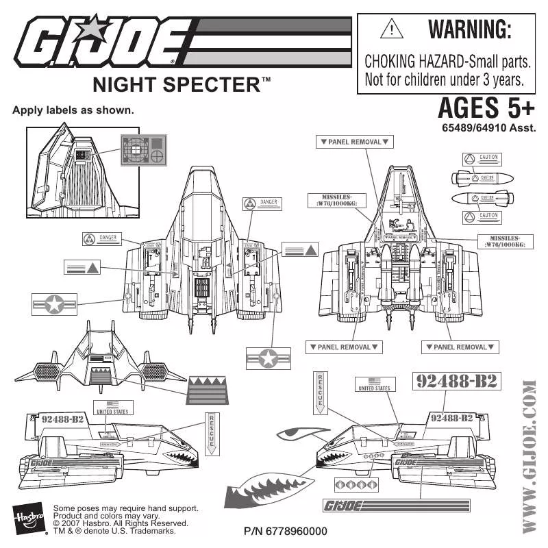 Mode d'emploi HASBRO GI JOE 25TH ANNIVERSARY NIGHT SPECTER