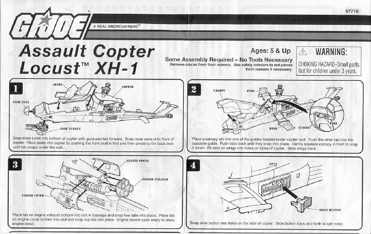 Mode d'emploi HASBRO GI JOE ASSAULT COPTER LOCUST XH-1