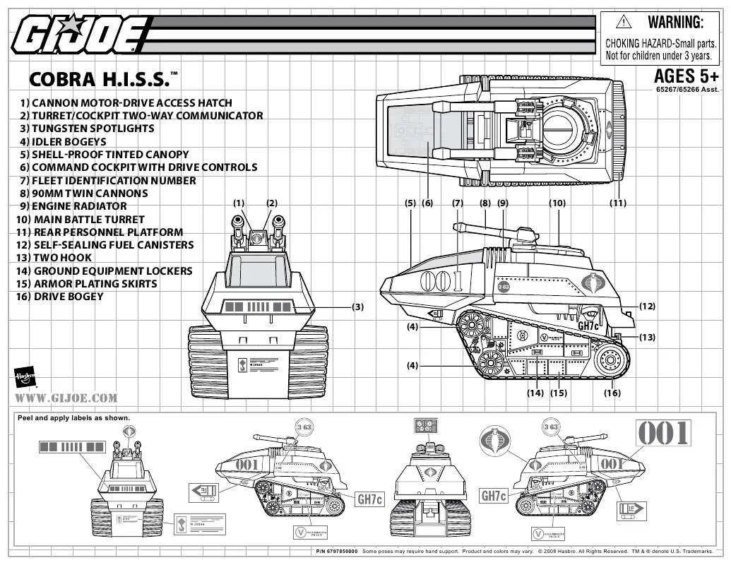 Mode d'emploi HASBRO GI JOE COBRA HISS 65267