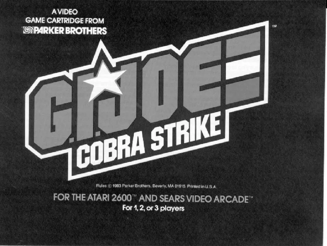 Mode d'emploi HASBRO GI JOE COBRA STRIKE ATARI 2600