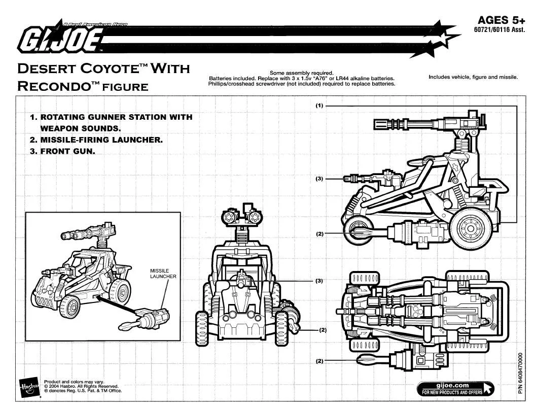 Mode d'emploi HASBRO GI JOE DESERT COYOTE WITH RECONDO