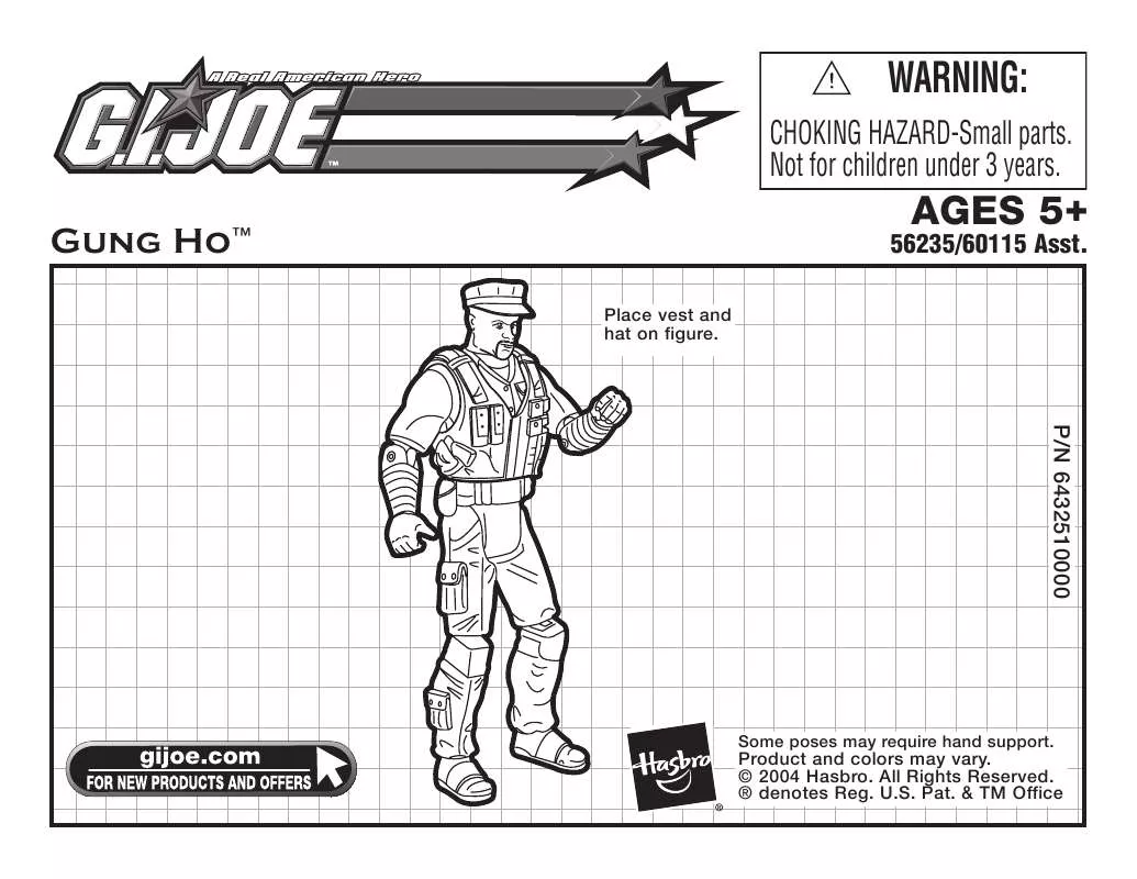 Mode d'emploi HASBRO GI JOE GUNG HO