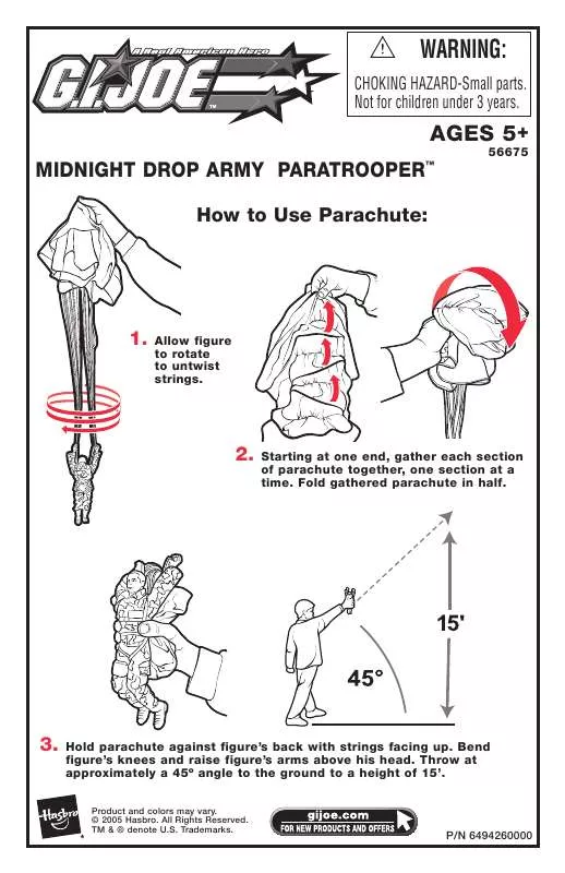 Mode d'emploi HASBRO GI JOE MIDNIGHT DROP ARMY PARATROOPER