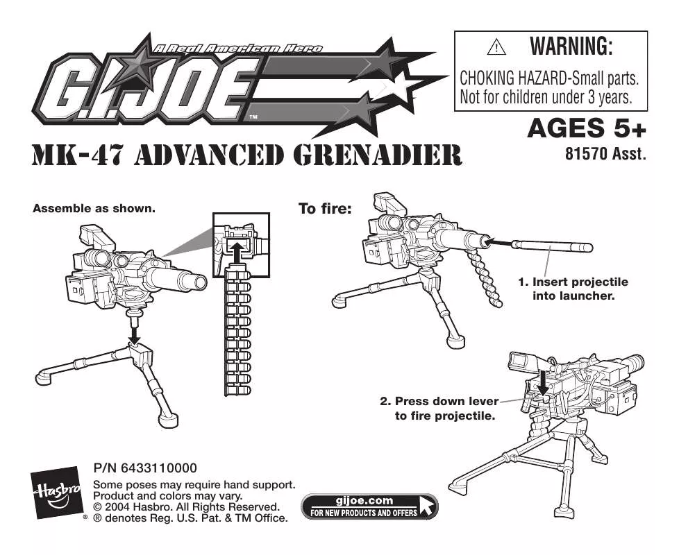 Mode d'emploi HASBRO GI JOE MK47 ADVANCED GRENADIER