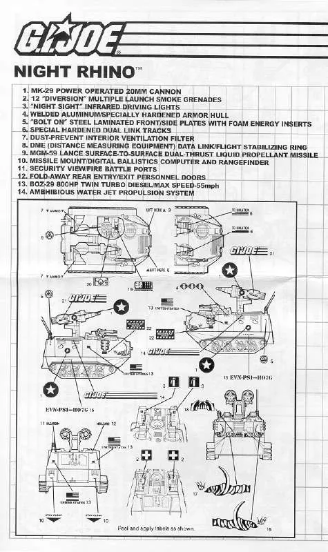 Mode d'emploi HASBRO GI JOE NIGHT RHINO