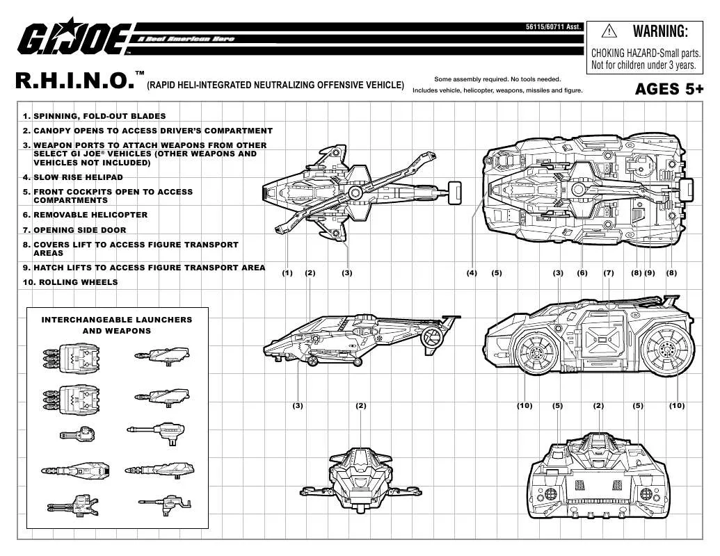 Mode d'emploi HASBRO GI JOE RHINO VEHICLE