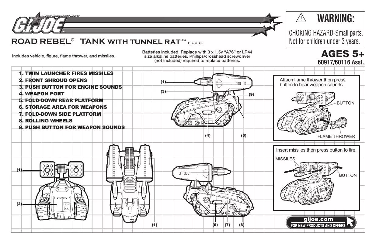 Mode d'emploi HASBRO GI JOE ROAD REBEL TANK