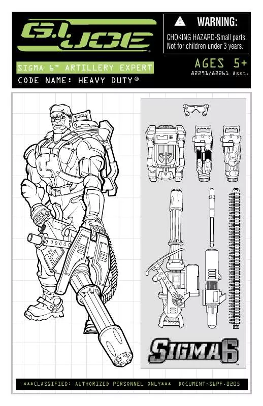 Mode d'emploi HASBRO GI JOE SIGMA 6 HEAVY DUTY 82291