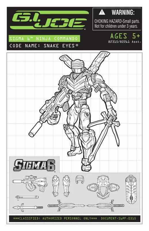 Mode d'emploi HASBRO GI JOE SIGMA 6 SNAKE EYES