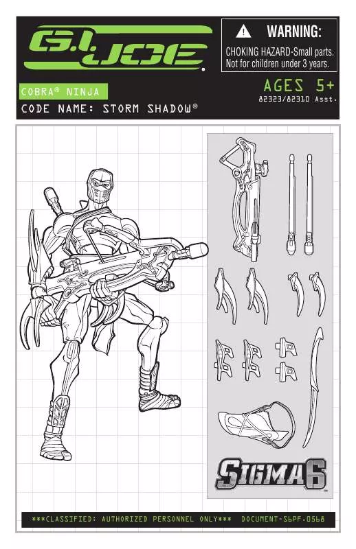 Mode d'emploi HASBRO GI JOE SIGMA 6 STORMSHADOW CROSSBOW