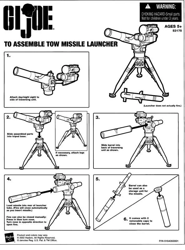 Mode d'emploi HASBRO GI JOE TOW MISSELE LAUNCHER