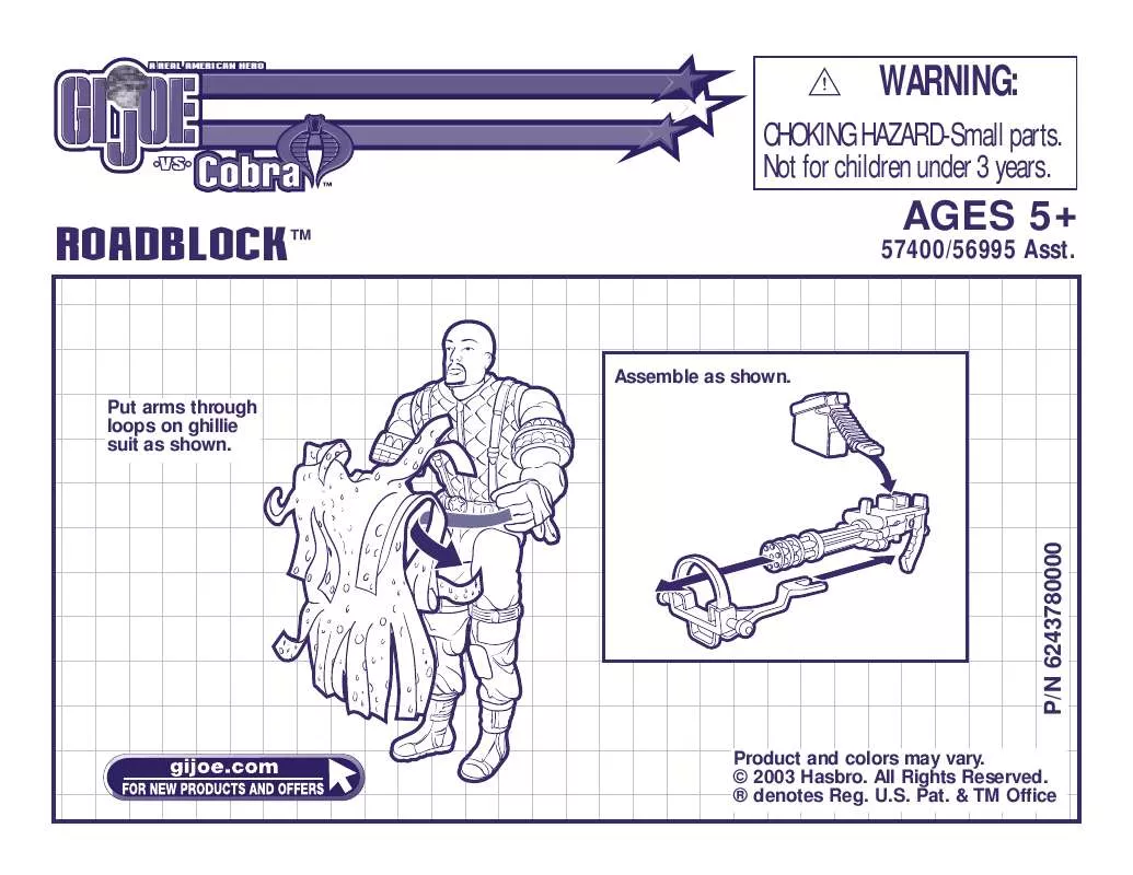 Mode d'emploi HASBRO GI JOE VS COBRA ROADBLOCK