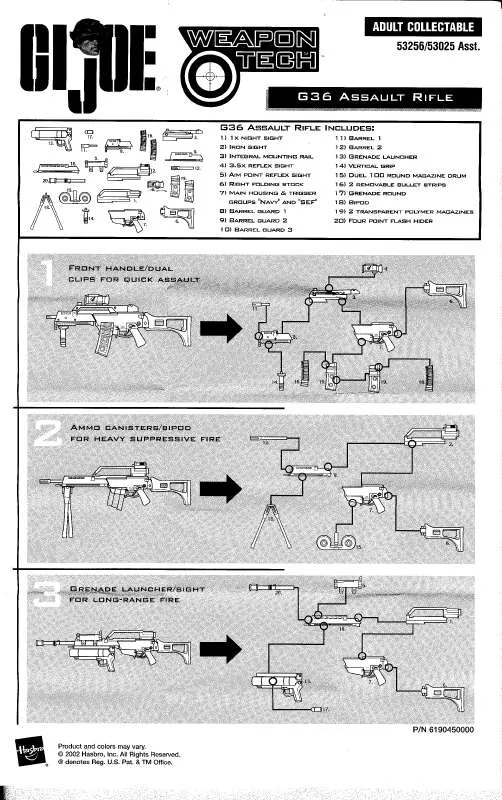 Mode d'emploi HASBRO GI JOE WEAPON TECH G36 ASSAULT RIFLE