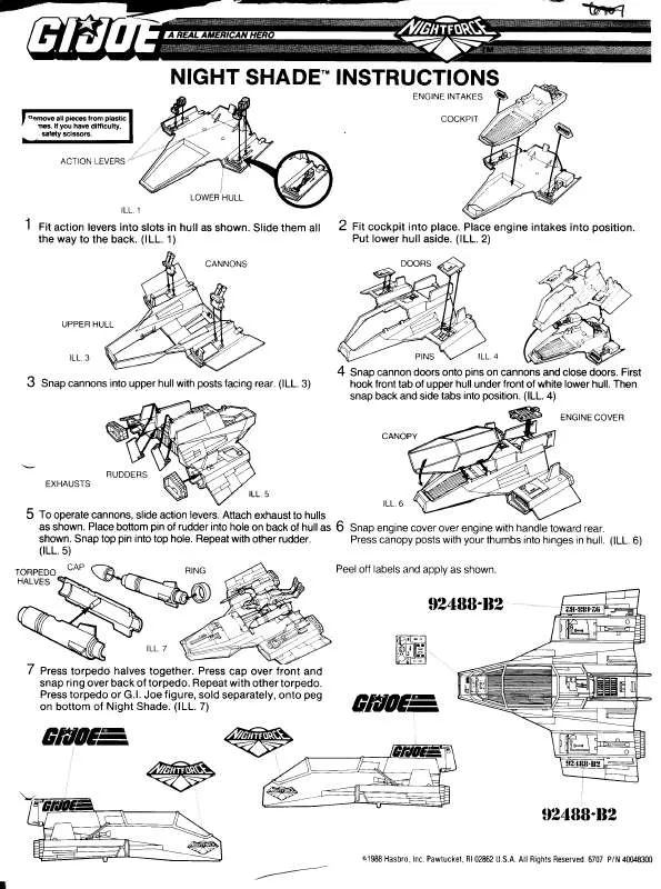 Mode d'emploi HASBRO GIJOE NIGHT SHADE