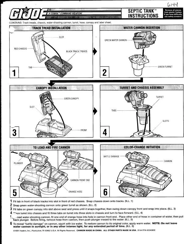 Mode d'emploi HASBRO GIJOE SEPTIC TANK