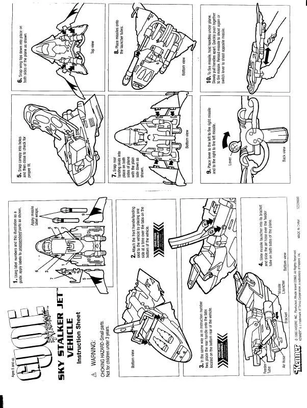 Mode d'emploi HASBRO GIJOE SKY STALKER JET VEHICLE