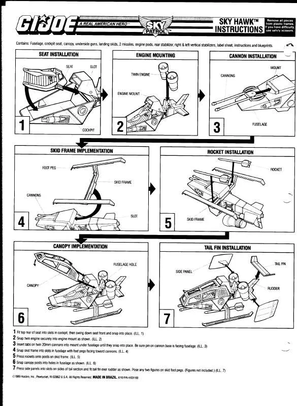 Mode d'emploi HASBRO GIJOE SKYHAWK