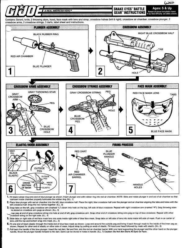 Mode d'emploi HASBRO GIJOE SNAKE EYES BATTLEGEAR