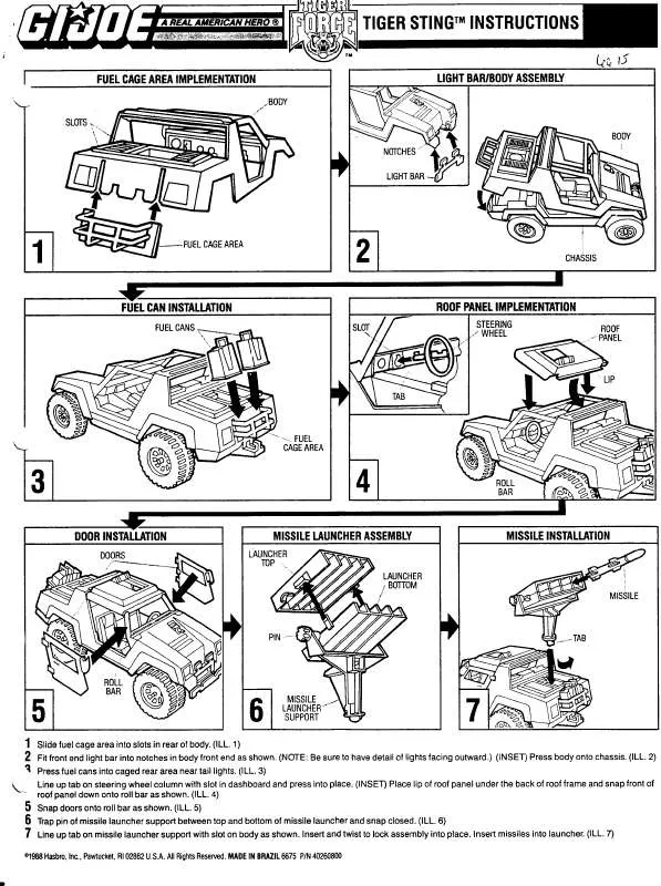 Mode d'emploi HASBRO GIJOE TIGERSTING