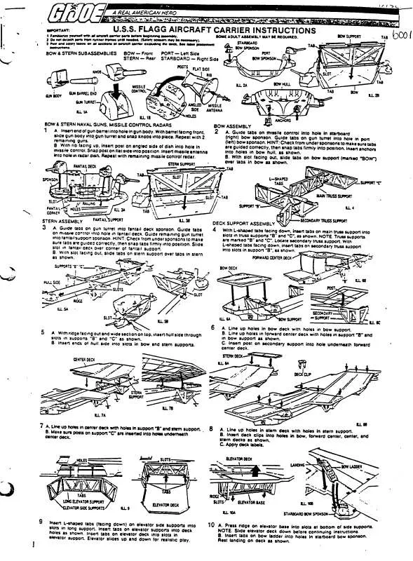 Mode d'emploi HASBRO GIJOE U.S.S. FLAGG AIRCRAFT CARRIER