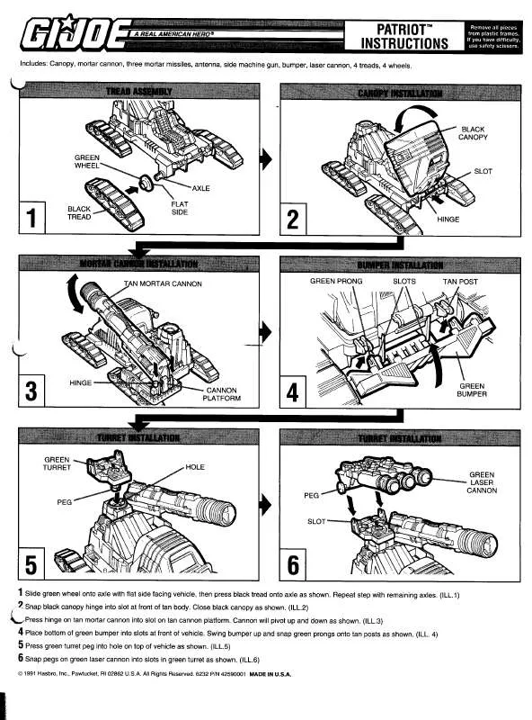 Mode d'emploi HASBRO GIJOE-PATROIT VEHICLE