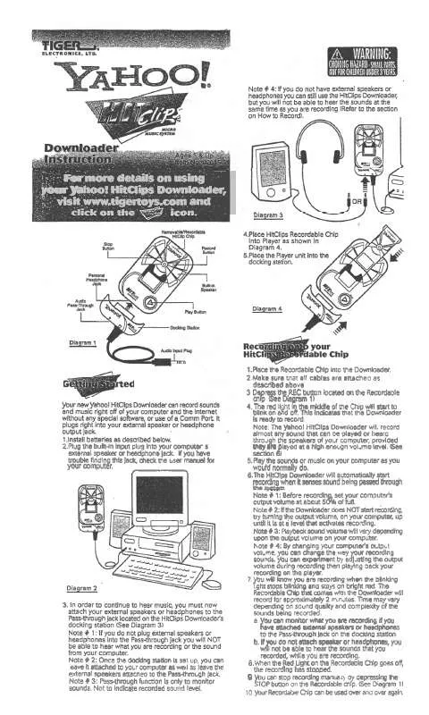 Mode d'emploi HASBRO HITCLIPS DOWNLOADER