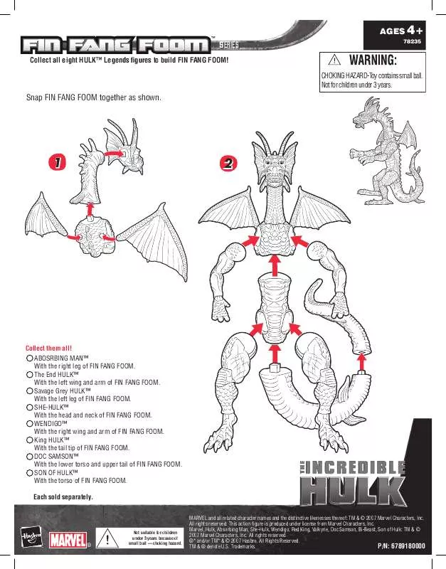 Mode d'emploi HASBRO HULK FIN FANG FOOM