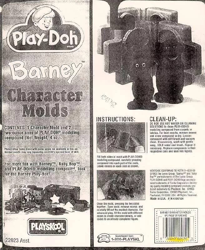 Mode d'emploi HASBRO PLAY-DOH BARNEY MOLDS