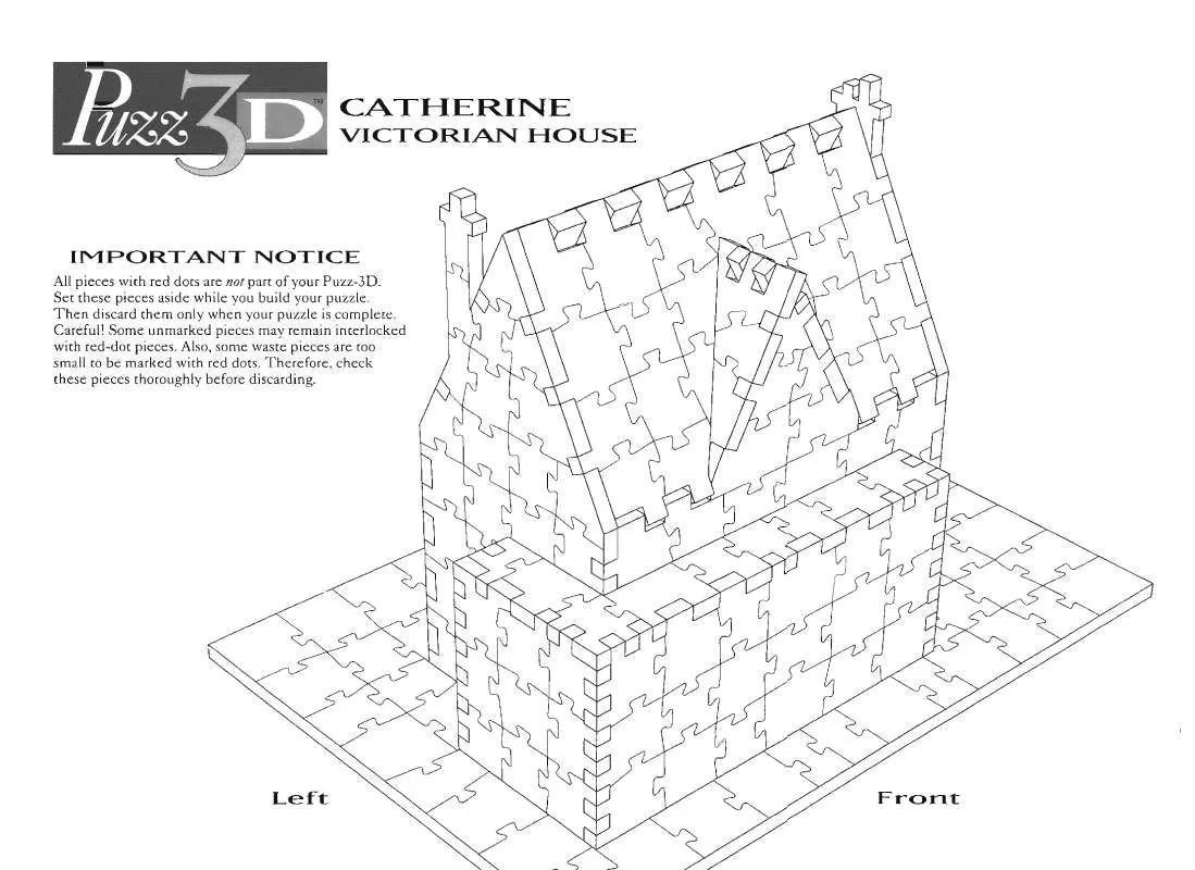 Mode d'emploi HASBRO PUZZ 3D VICTORIAN HOUSE CATHERINE