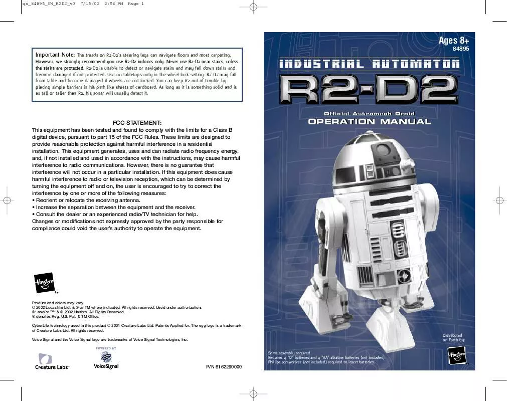 Mode d'emploi HASBRO R2-D2 INDUSTRIAL AUTOMOTON