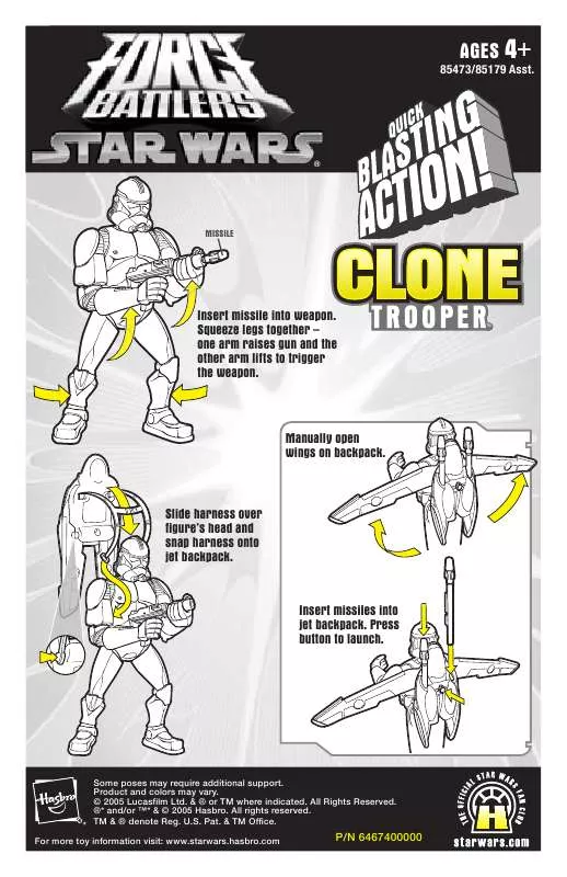 Mode d'emploi HASBRO STAR WARS CLONE TROOPER QUICK BLASTING ACTION