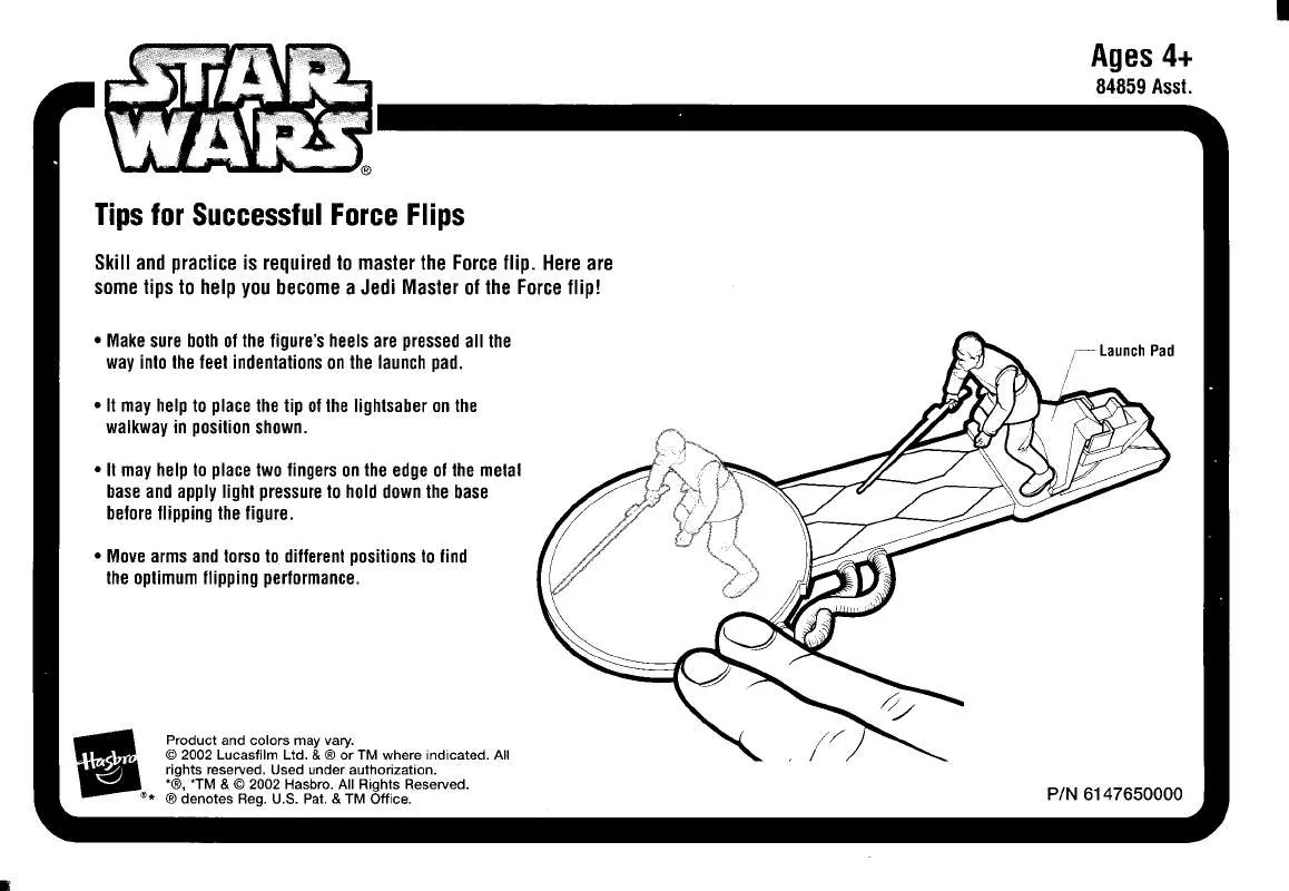 Mode d'emploi HASBRO STAR WARS FORCE FLIPPING ATTACK
