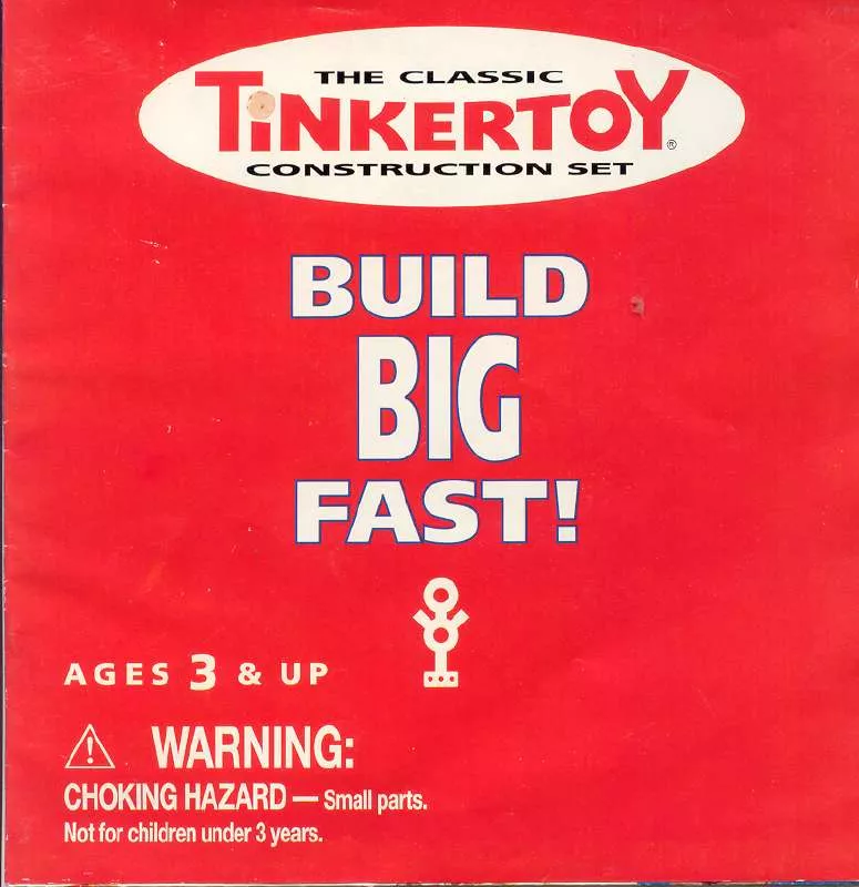 Mode d'emploi HASBRO TINKERTOY CLASSIC CONSTRUCTION SET 2001 JUNIOR JUMBO COL